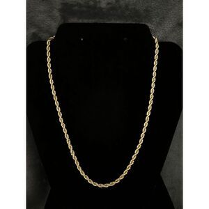 18K Gold Filled Thick Twist Rope Chain Necklace 4mm 20" Waterproof